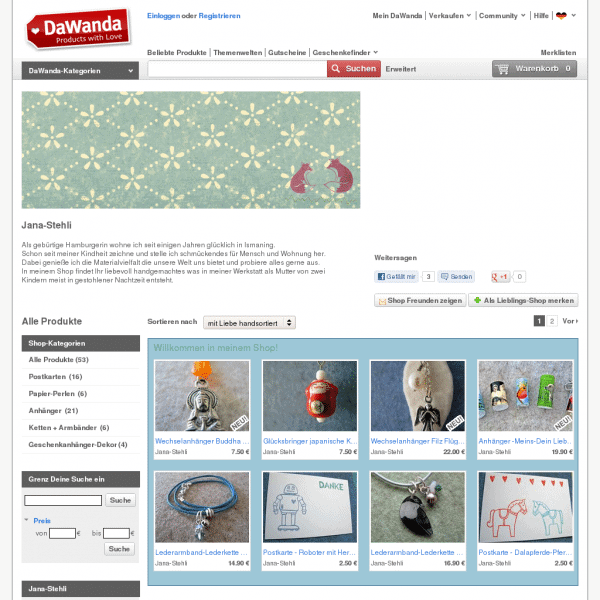 Screensho  de.dawanda.com/shop/Jana-Stehli