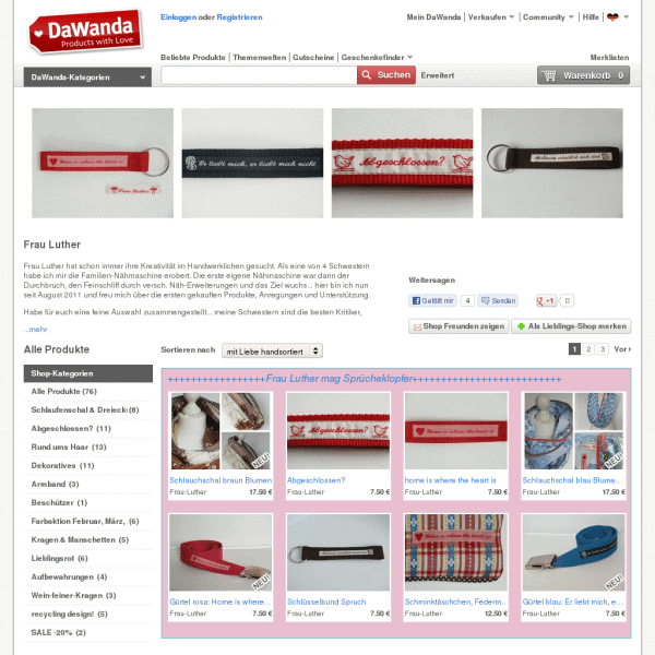 Screensho  de.dawanda.com/shop/Frau-Luther