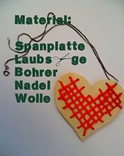 DIY: Herzanhänger aus Holz mit Kreuzstich