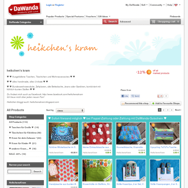 Screensho  dawanda.com/shop/heikchenskram