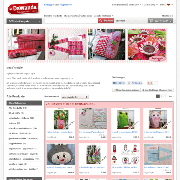 Screensho  de.dawanda.com/shop/bagsNstyle