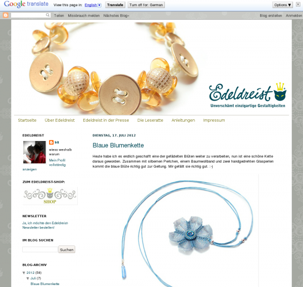 Screensho  edeldreist.blogspot.de/