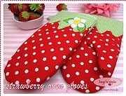 Erdbeertopflappen - Topfhandschuhe Erdbeere