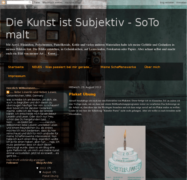 Screensho  diekunstistsubjektiv.blogspot.de/