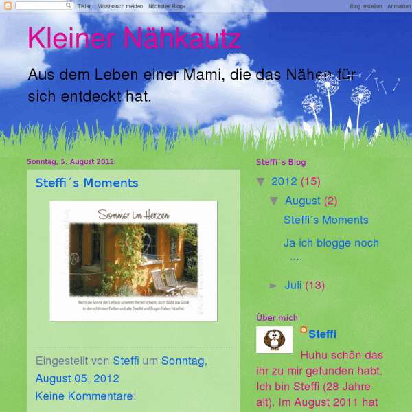 Screensho  kleinernaehkautz.blogspot.de/