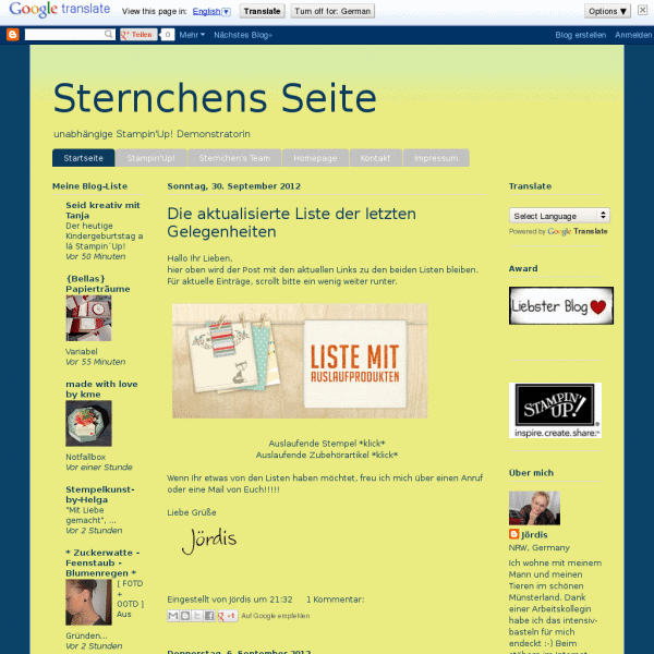 Screensho  sternchens-seite.blogspot.de/