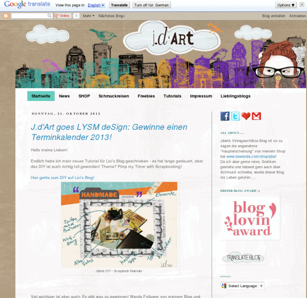 Screenshot  www.jdarts-vintageschaetze.blogspot.com