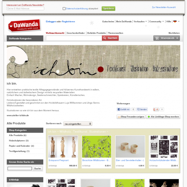 Screenshot  de.dawanda.com/shop/ichbin