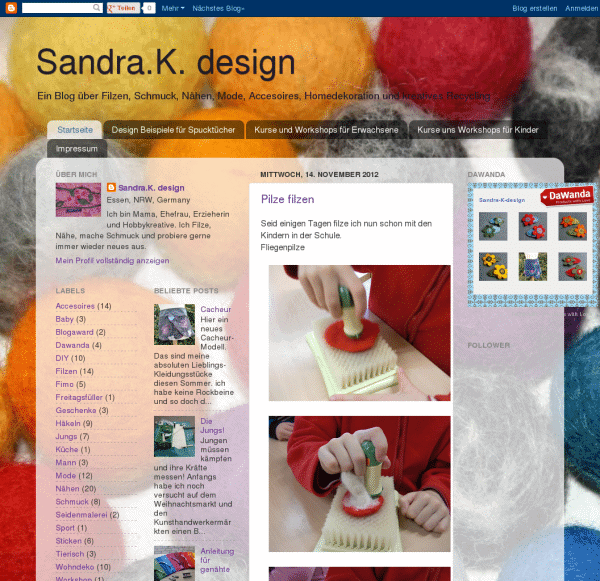 Screenshot  www.sandra-k-design.blogspot.de