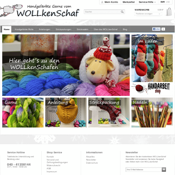 Screenshot  www.wollkenschaf.de/