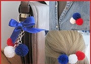 Anhänger und Haarspange aus Pompoms!