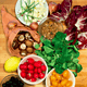 Kleiner bunter Feldsalat mit Feta Kleiner bunter Feldsalat mit Feta