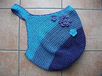 Häkel-Einkaufstasche "Marineseesack mit Blümsken"