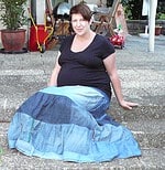 Recycling Jeansmix-Rock für die Kugelzeit