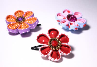 Kanzashi - Blüten aus Stoff