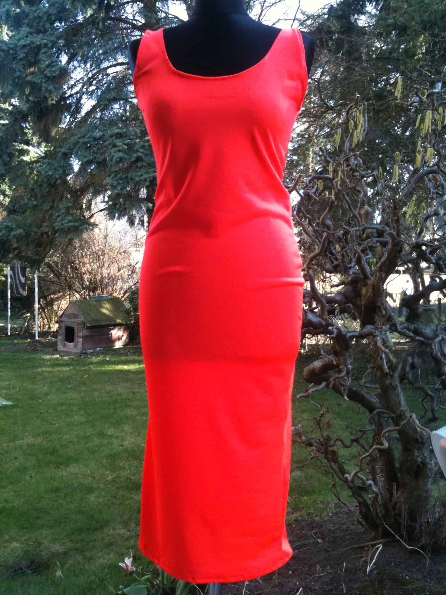 stretchrock und/oder schlauchkleid neonorange