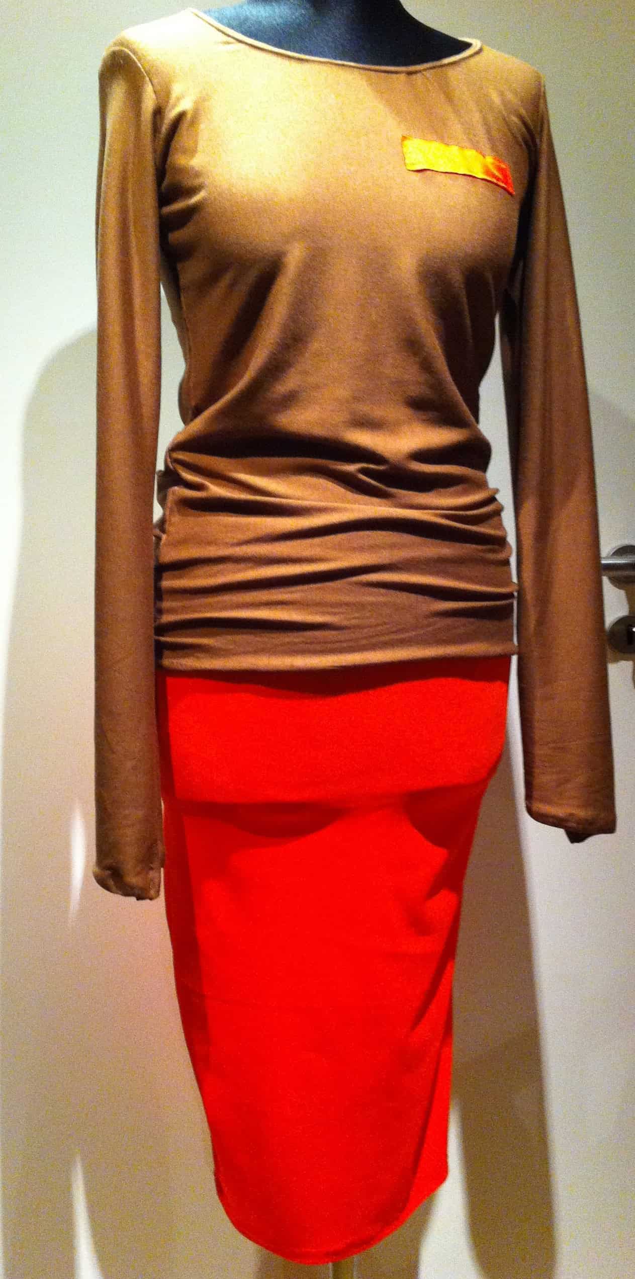 stretchrock und/oder schlauchkleid neonorange