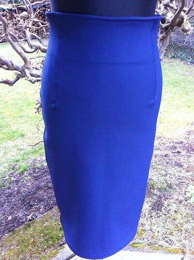 neopren bleistiftrock navy