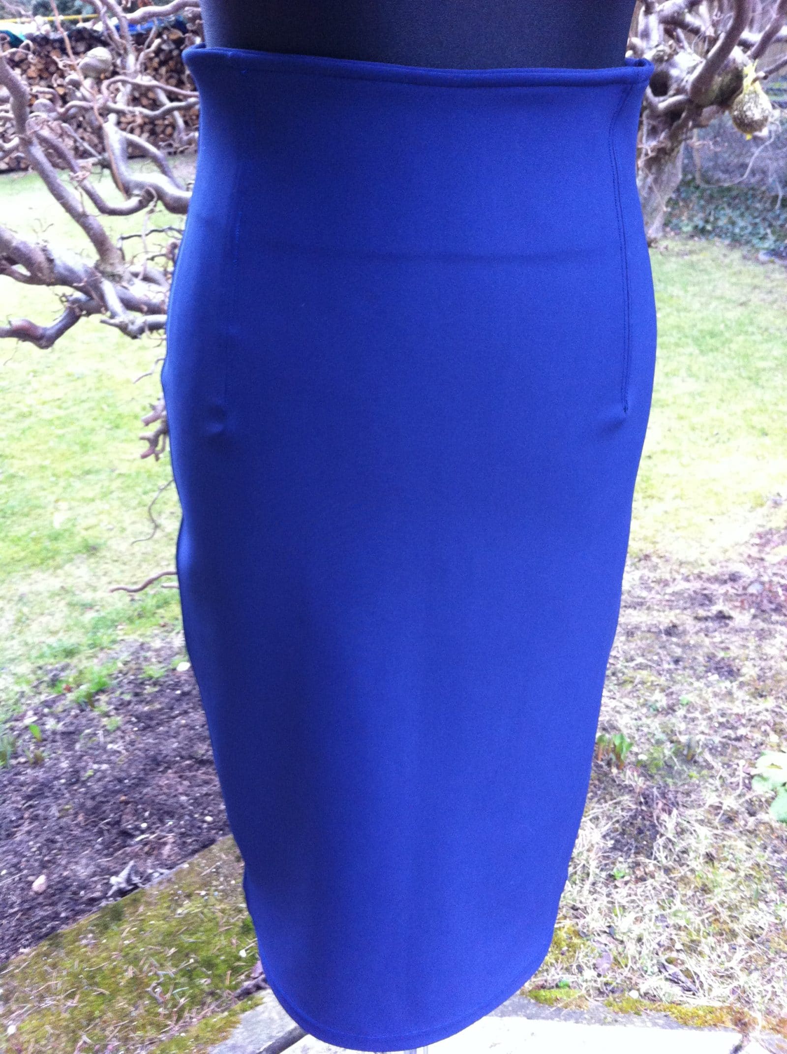 neopren bleistiftrock navy