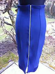 neopren bleistiftrock navy