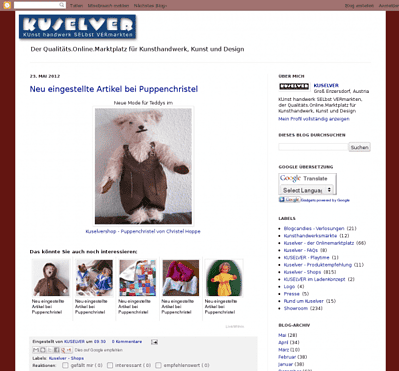 KUSELVER, der Qualitäts.Online. Marktplatz für Kunsthandwerk, Kunst und Design