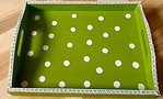 Polkadot Tablett mit Spitzenbordüre