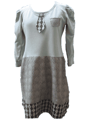 Fräulein Meier,ich war ein Sweatshirt!Süßes Kleid mit Minischlips zum Anknöpfen