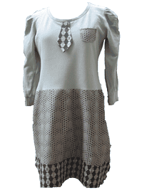 Fräulein Meier,ich war ein Sweatshirt!Süßes Kleid mit Minischlips zum Anknöpfen