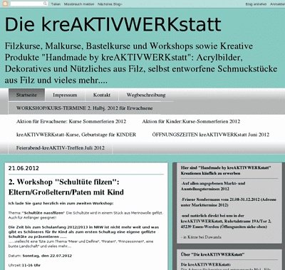 Die kreAKTIVWERKstatt......Gefilztes, Gemaltes, Gebasteltes...
