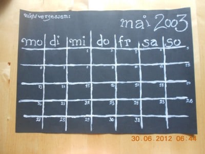 Entwurf Kalenderblatt von Anja