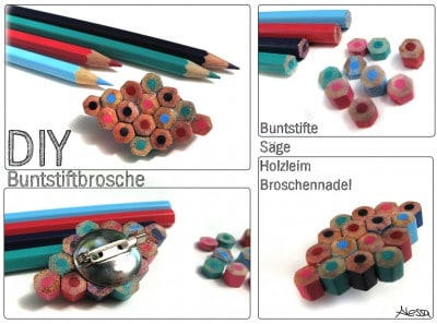 DIY - Kunterbunte Bunstiftbrosche