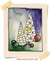 Weihnachtsbaum aus Wattepads – DIY-Anleitung