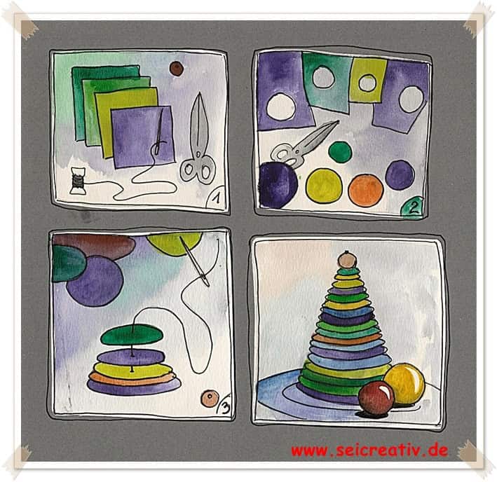 Buntes Weihnachtsbäumchen aus Filz basteln