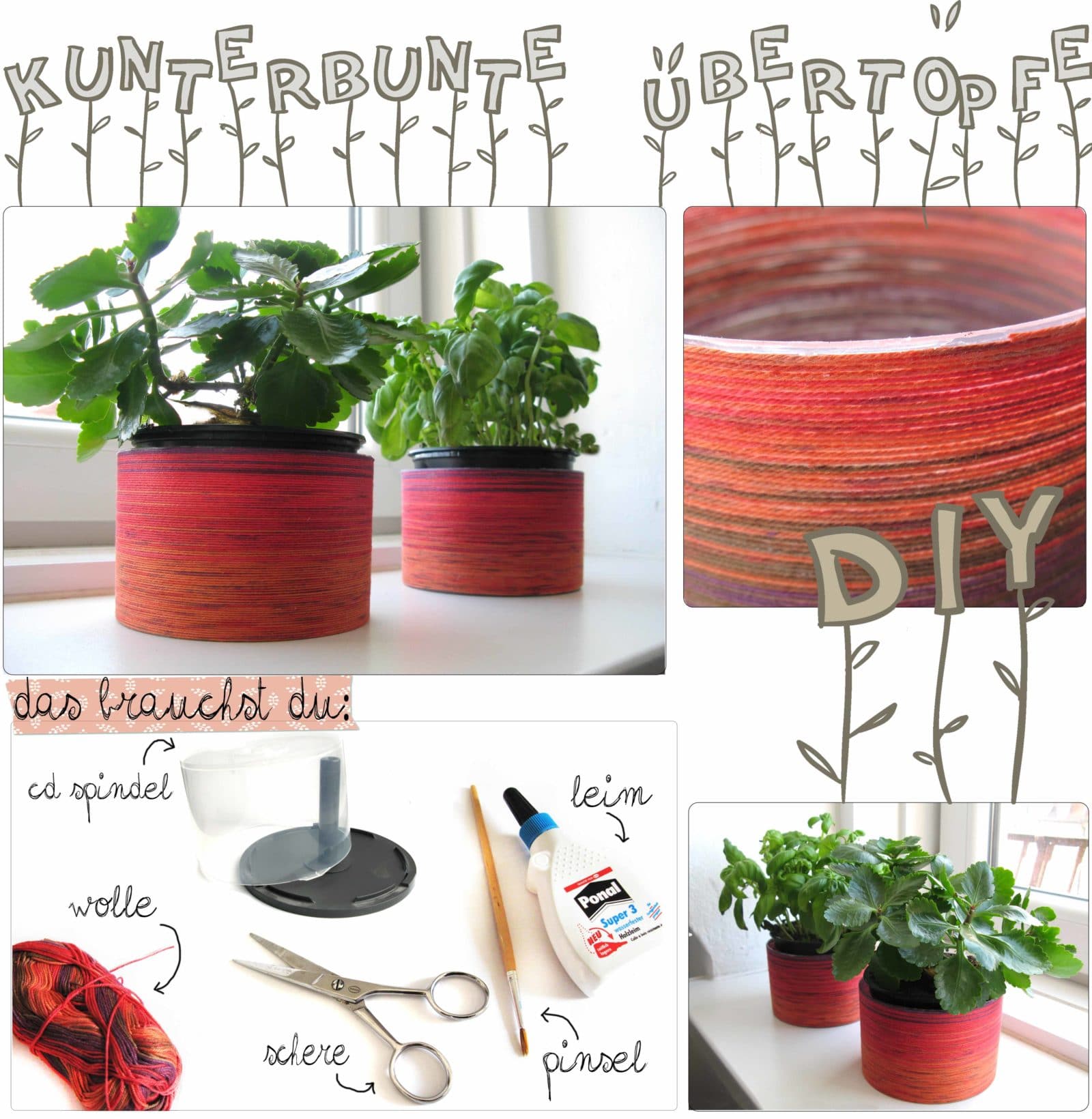 DIY – Frühliche Blumentöpfe