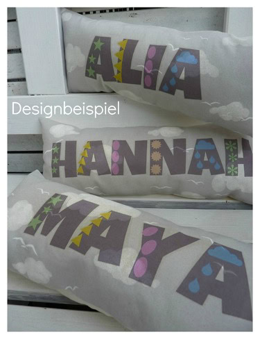 Kissen mit Namen oder anderem Wunschtext Kissen mit Namen oder anderem Wunschtext