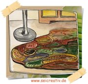 Bunter Teppich aus alten Decken (oder IKEA Plaids)