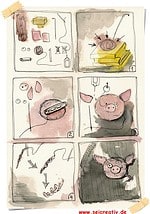 Viel Schwein in neuem Jahr! Gefilzte Schweinchen-Brosche
