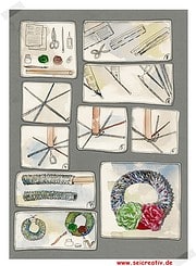 Weihnachtskranz – geflochten aus Zeitungspapier