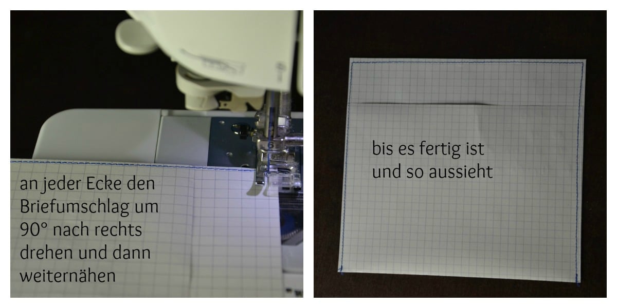 Briefumschlag nähen (Recycling)