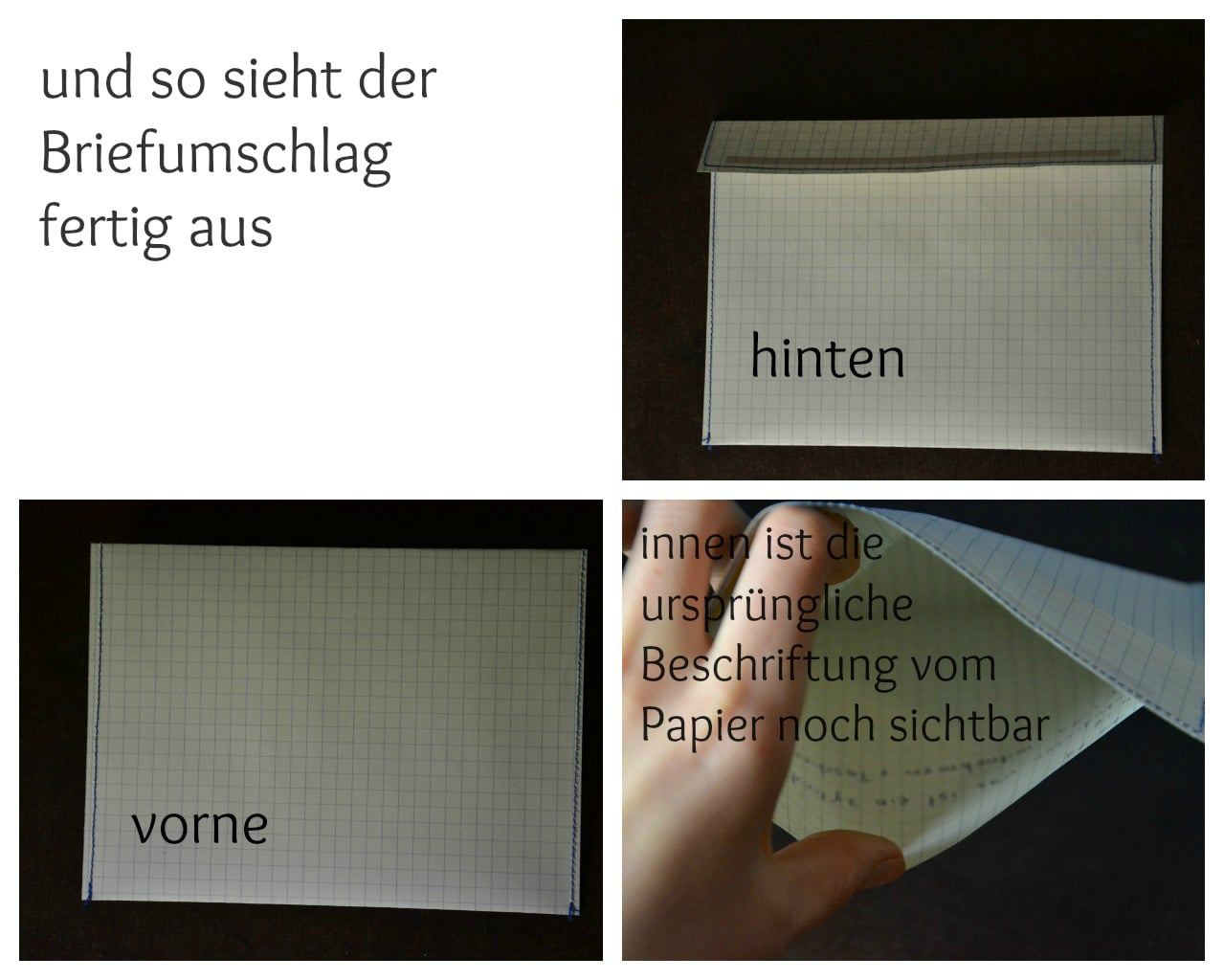 Briefumschlag nähen (Recycling)