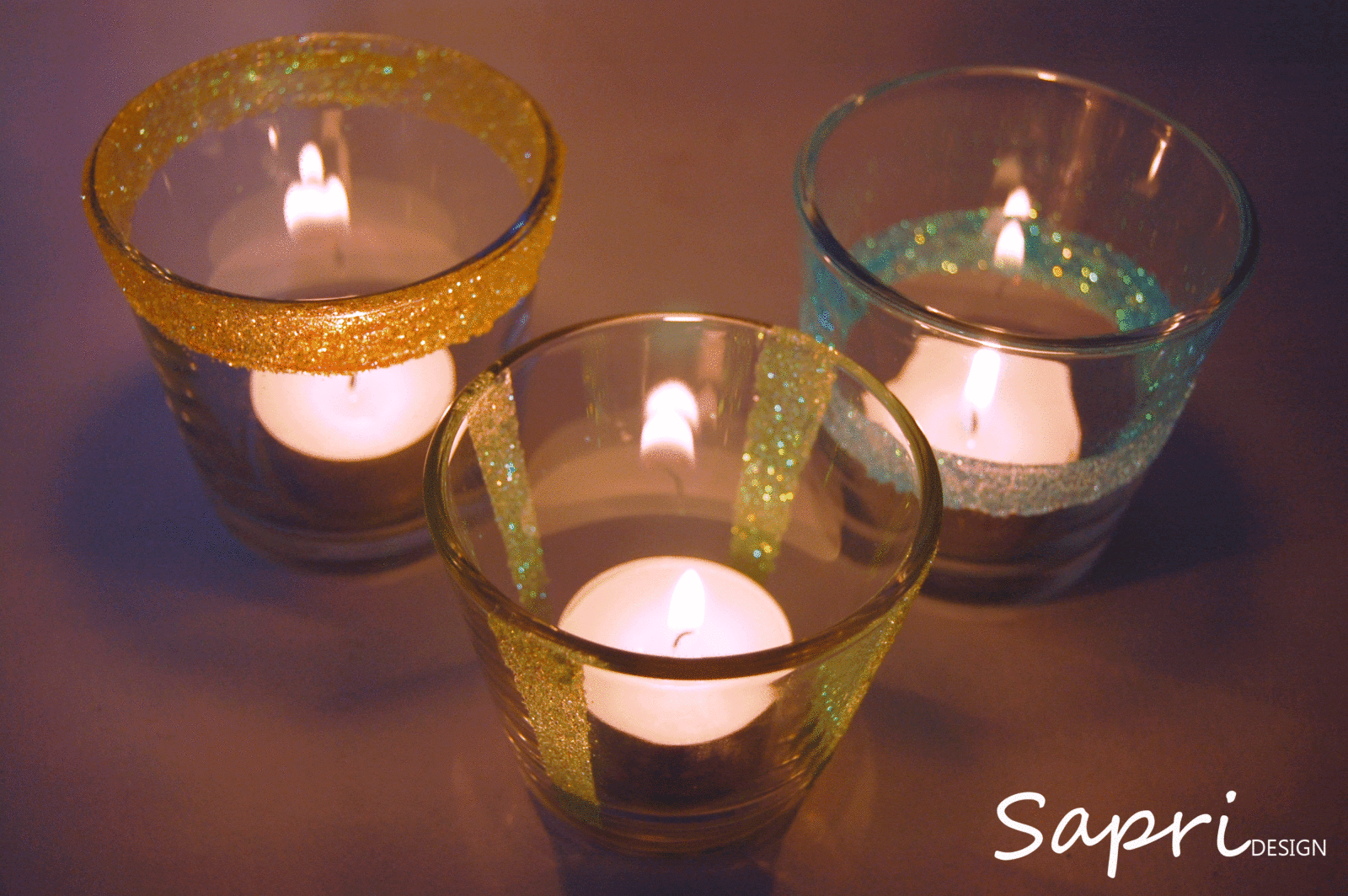 DIY Glitzer-Teelichthalter