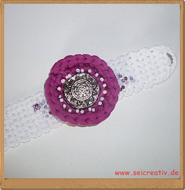 Creativling "Ice Rose" - gehäkeltes Armband Creativling "Ice Rose" - gehäkeltes Armband
