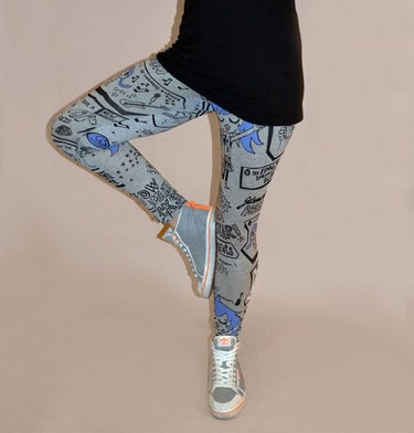 Leggings mit Comic Print