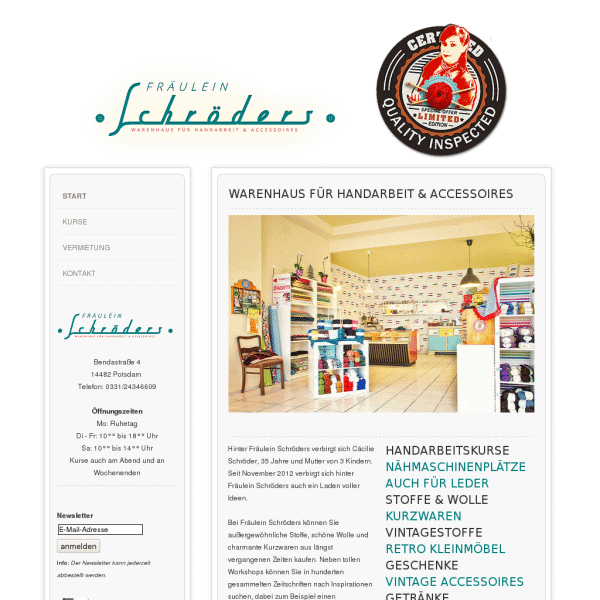 Fräulein Schröders Warenhaus für Handarbeiten und Accessoires