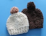 Einfache Pudelmütze aus dicker Wolle stricken