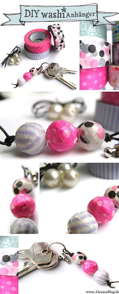 {DIY} washi-Anhänger für den Schlüsselbund