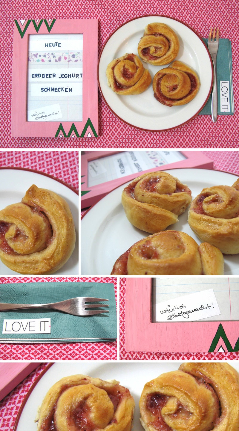 {backen!} Erdbeer-Joghurt-Schnecken