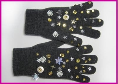 Handschuhe mit Pailletten