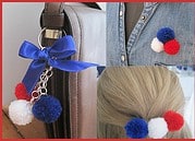 Anhänger und Haarspange aus Pompoms!