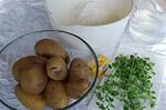 Kartoffelbrot mit grünen Flecken (Kräutern)